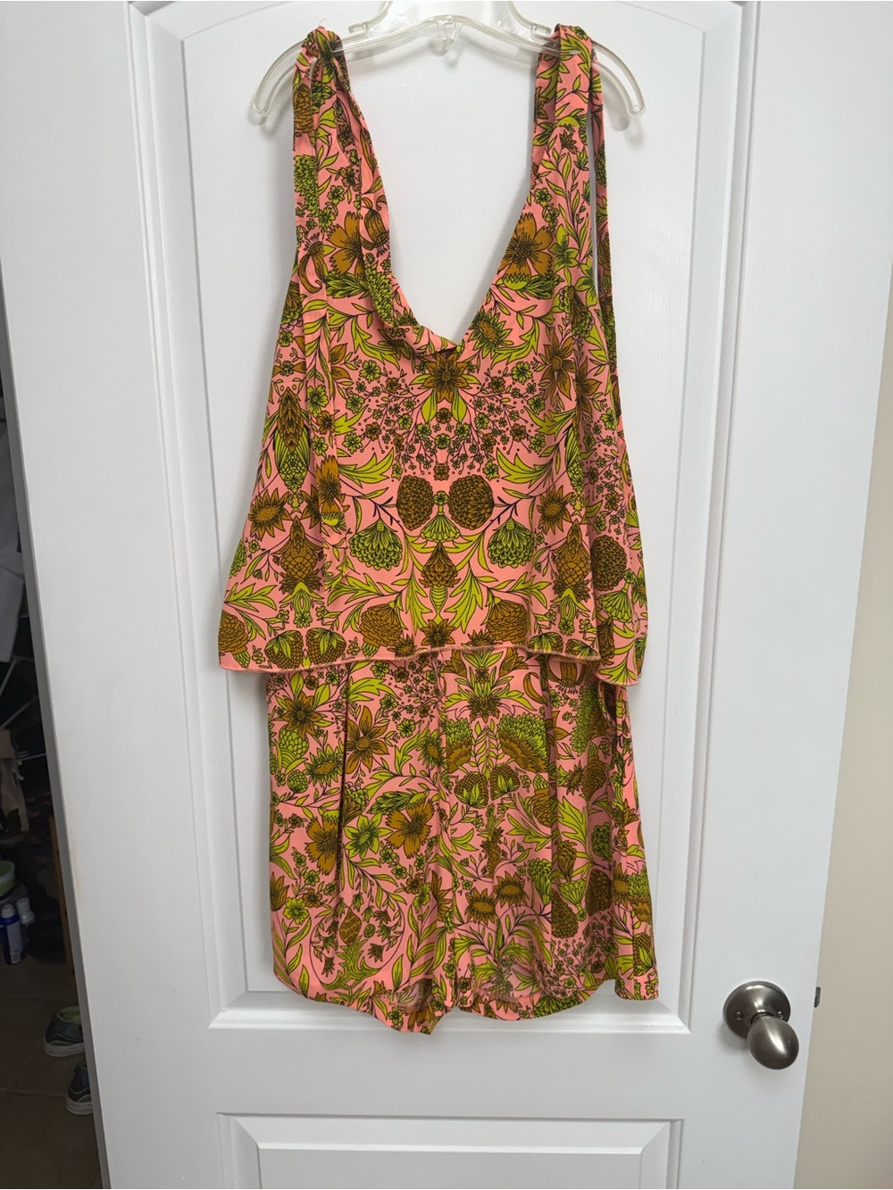 H&M Coral Pink Floral Sleeveless Romper